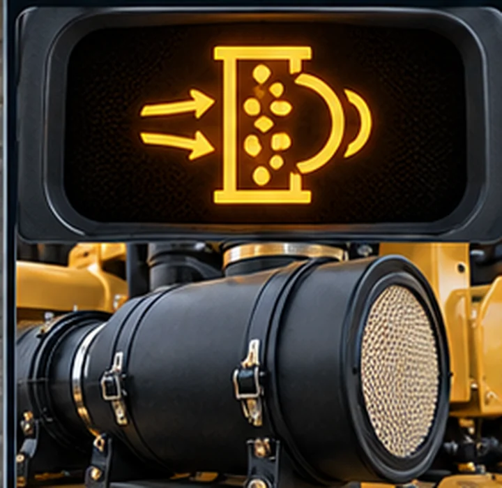 Motor grader air filter restriction warning