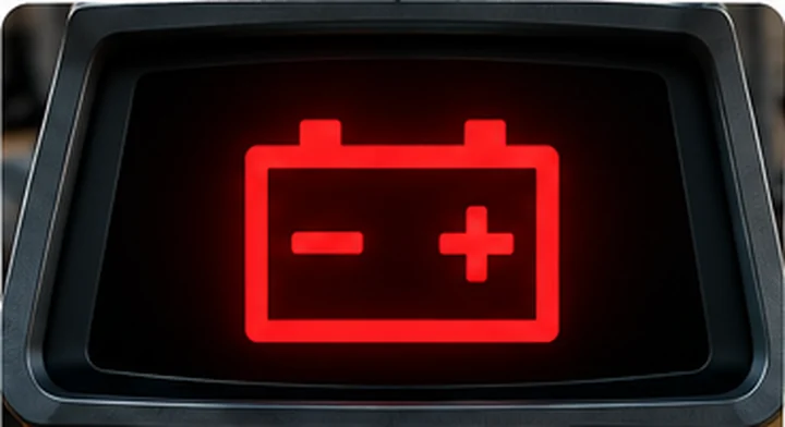 Motor grader battery and charging-system warning