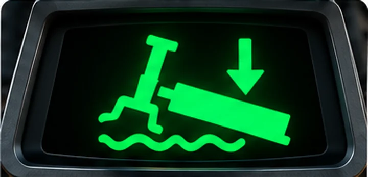 Motor grader dashboard blade float indicator