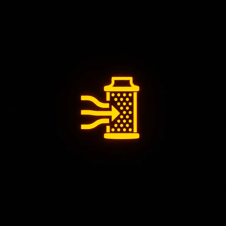 Bulldozer dashboard air filter restriction sign