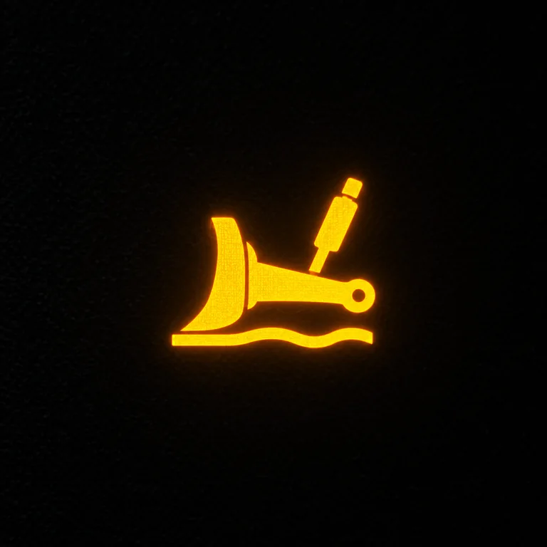 Bulldozer dashboard blade float sign