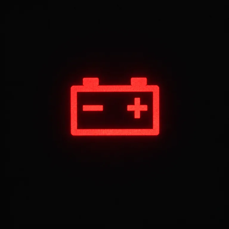 Bulldozer dashboard charging system sign
