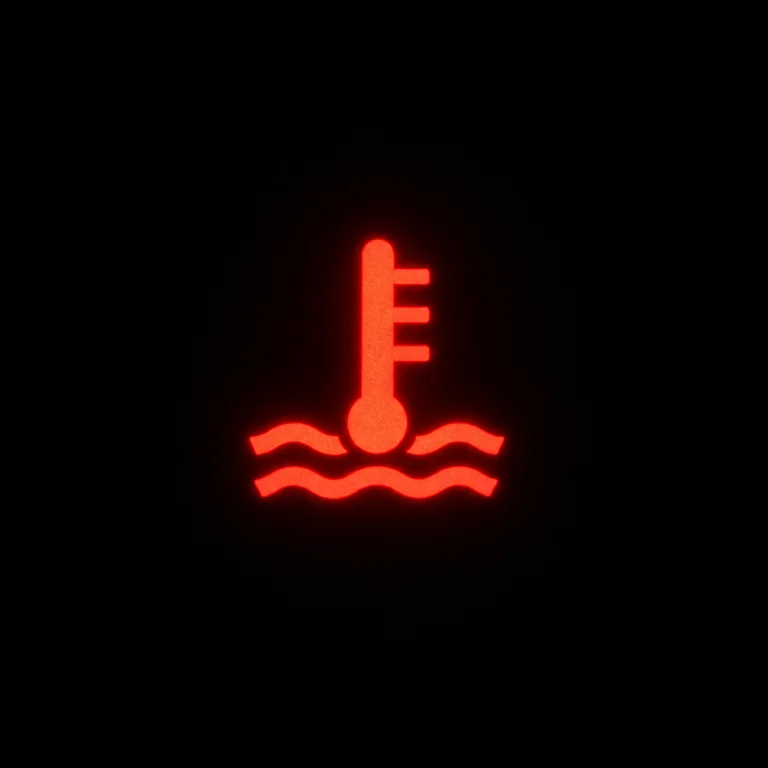 Bulldozer dashboard engine coolant temperature sign