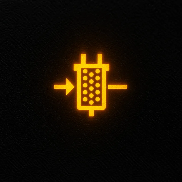 Bulldozer dashboard hydraulic filter restriction sign