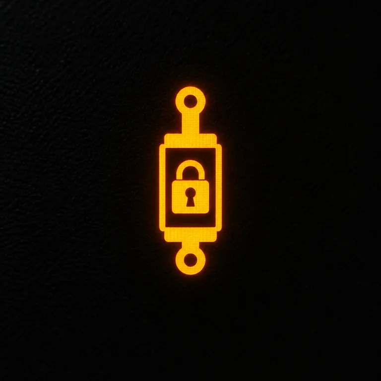 Bulldozer dashboard hydraulic lock sign