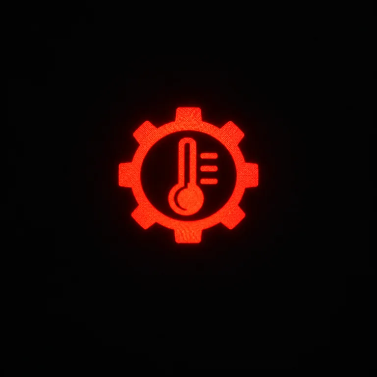 Bulldozer dashboard powertrain temperature sign