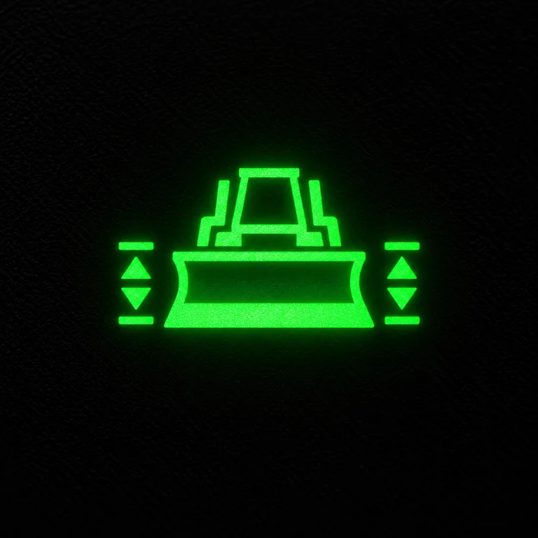 Bulldozer dashboard stable blade / blade assist sign