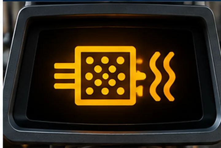 Motor grader DPF regeneration required warning