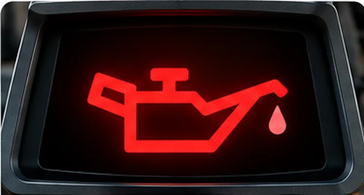 Motor grader engine oil pressure warning
