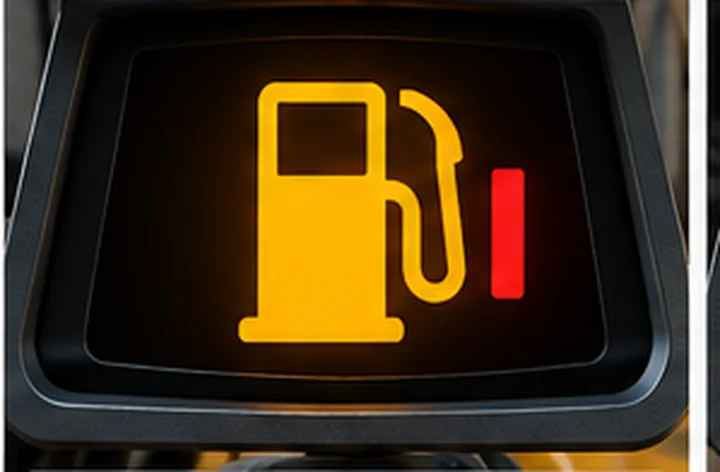 Motor grader low fuel warning
