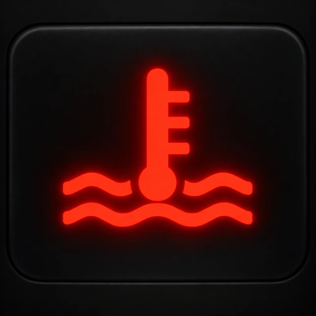 Motor roller high engine-temperature warning dashboard symbol