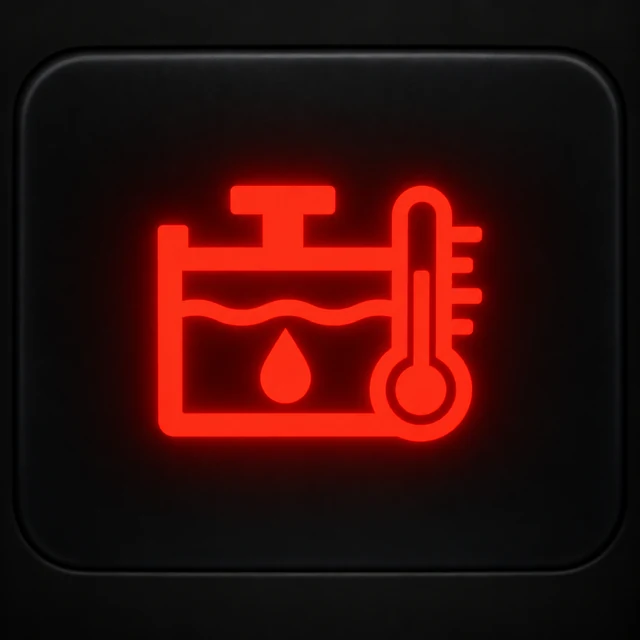 Motor roller hydraulic oil-temperature warning dashboard symbol