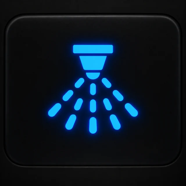 Motor roller water spray active dashboard symbol