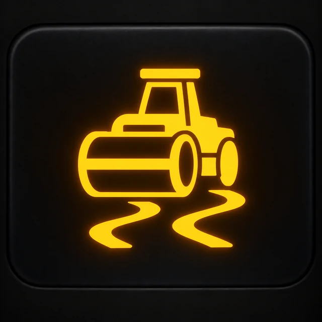 Motor roller traction control dashboard symbol