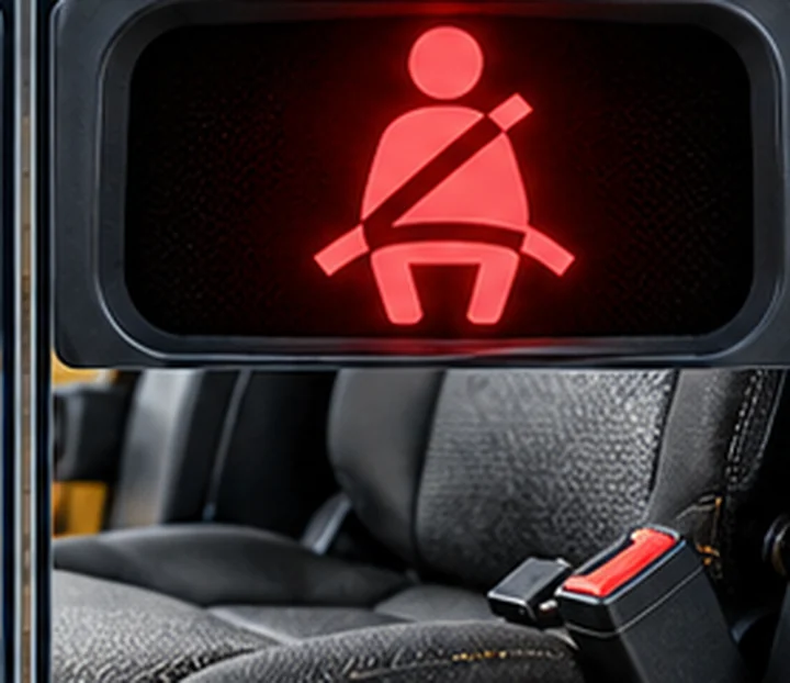 Motor grader dashboard operator presence / seat belt indicator