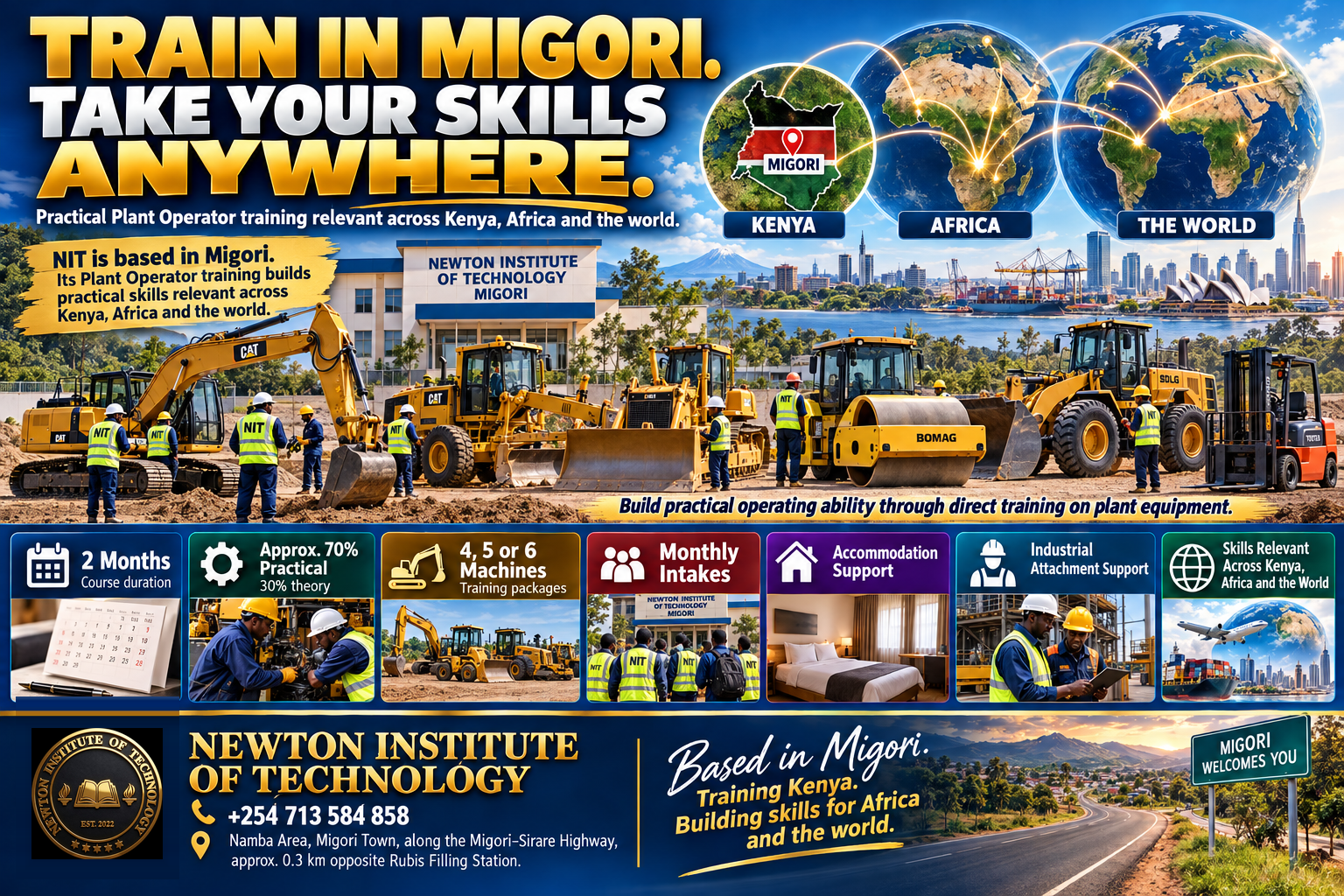 NIT Plant Operator training in Migori with skills relevant across Kenya, Africa and internationally
