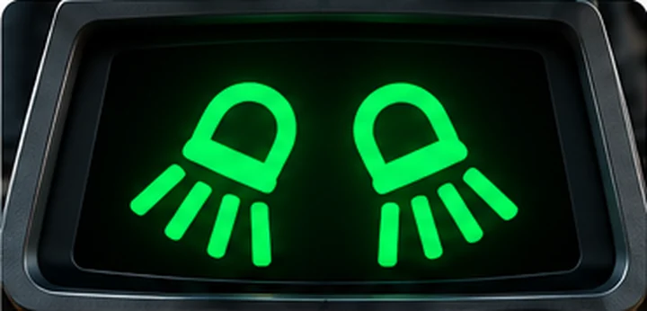 Motor grader dashboard work lights indicator